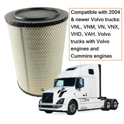Engine Air Filter Compatible with Volvo VNL 780 760 860 670 630, VN 780 670, VH VHD VNM D12 D13 D16 | Replaces 21715813