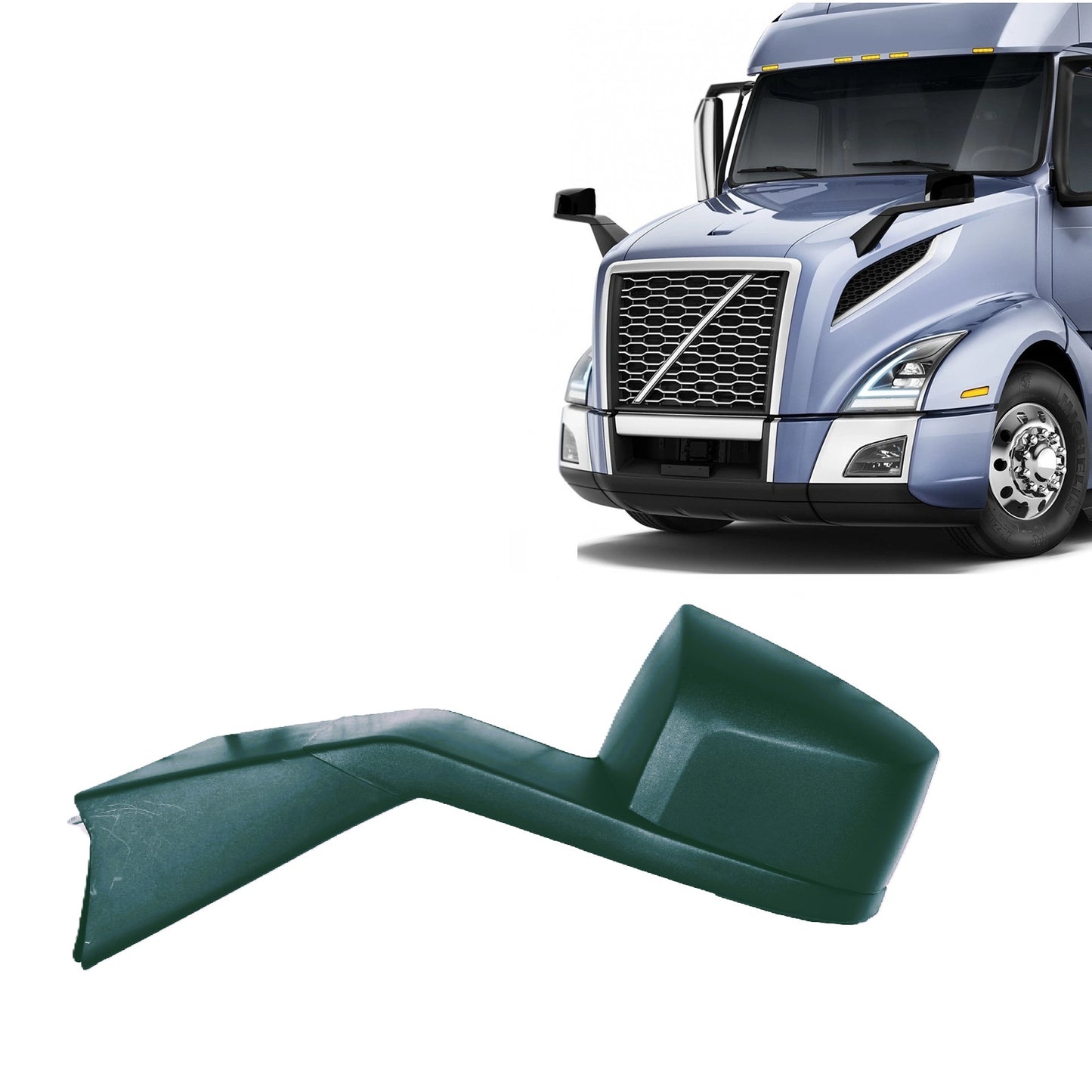 Black Hood Mirror Left Driver Side / Right Passenger Side for Volvo VNL 2018-2024