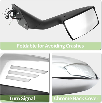 Volvo VN/VNL 2004-2017 LED Turn Signal Hood Mirror Chrome  Driver / Passenger Side