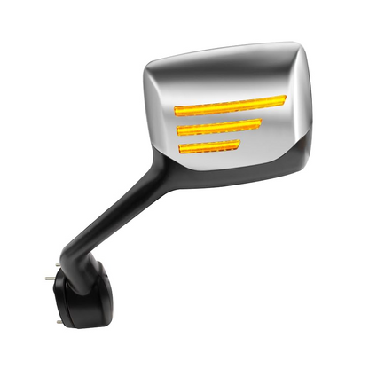 Chrome Hood Mirrors with Turn Light for 2011-2020 Kenworth T680 / Peterbilt 587 579 | Driver (LH) / Passenger (RH) Side