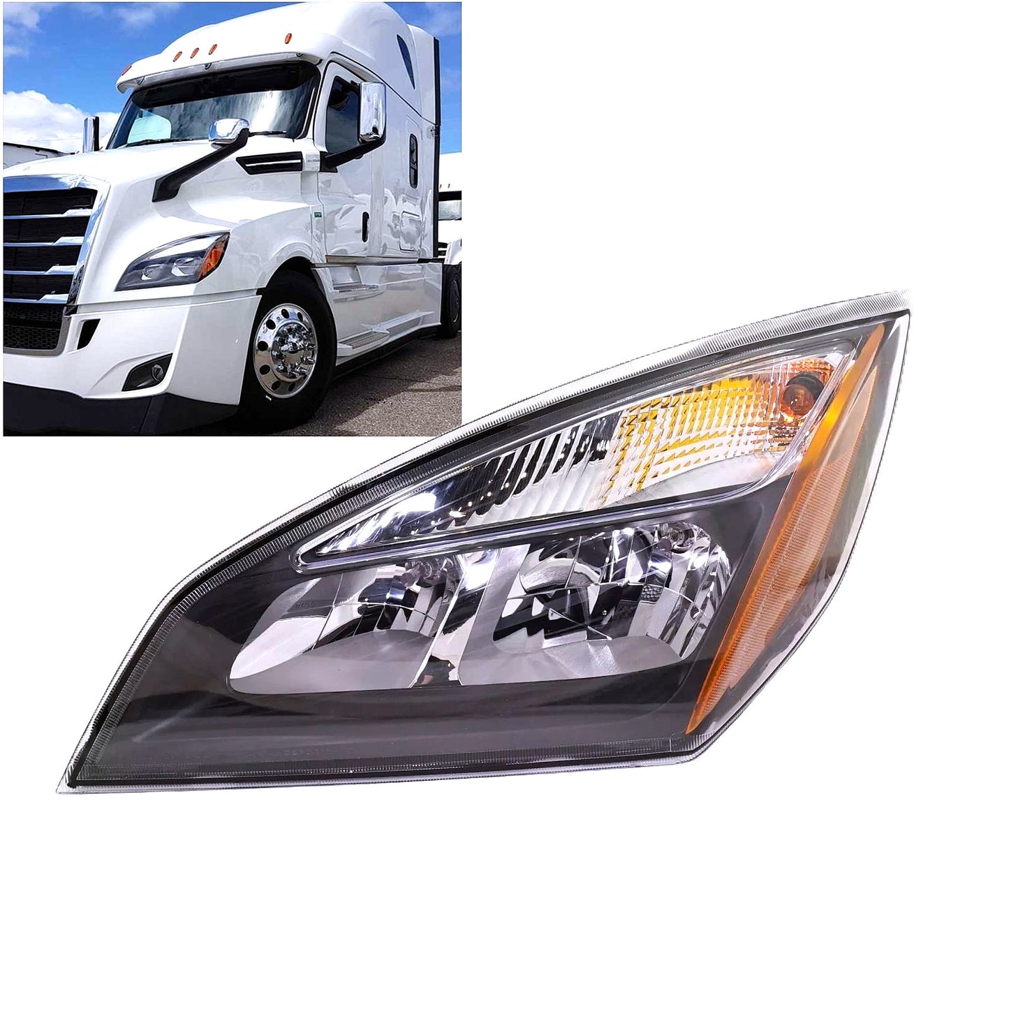 Halogen Headlights Assembly Compatible with 2018-2024 Freightliner Cascadia