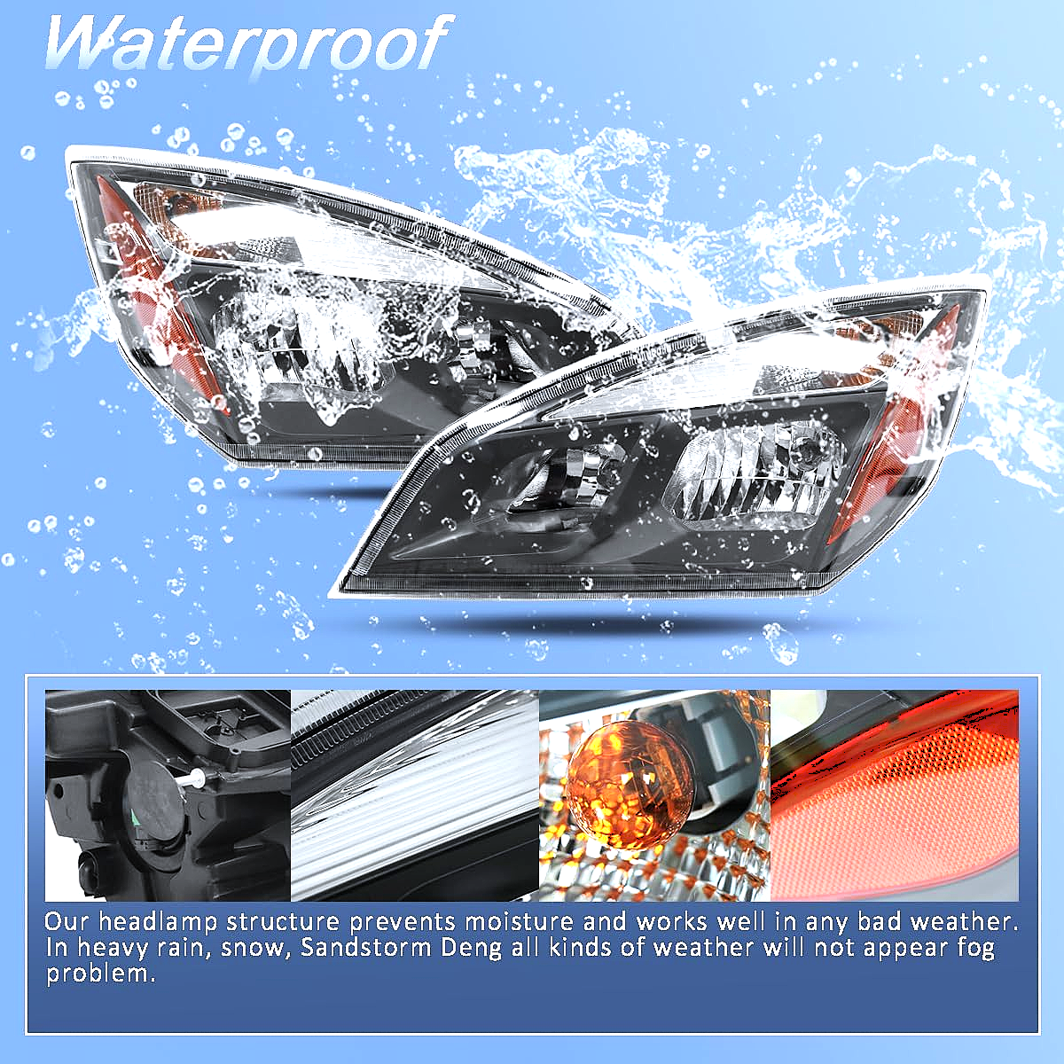 Halogen Headlights Assembly Compatible with 2018-2024 Freightliner Cascadia