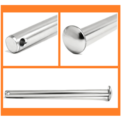 Hinge Pin Round Head (φ0.37" x 5.0") Trailer Door Repair, Replaces Great Dane 44573, Fleet Engineers 997-98015, Galvanized Carbon Steel