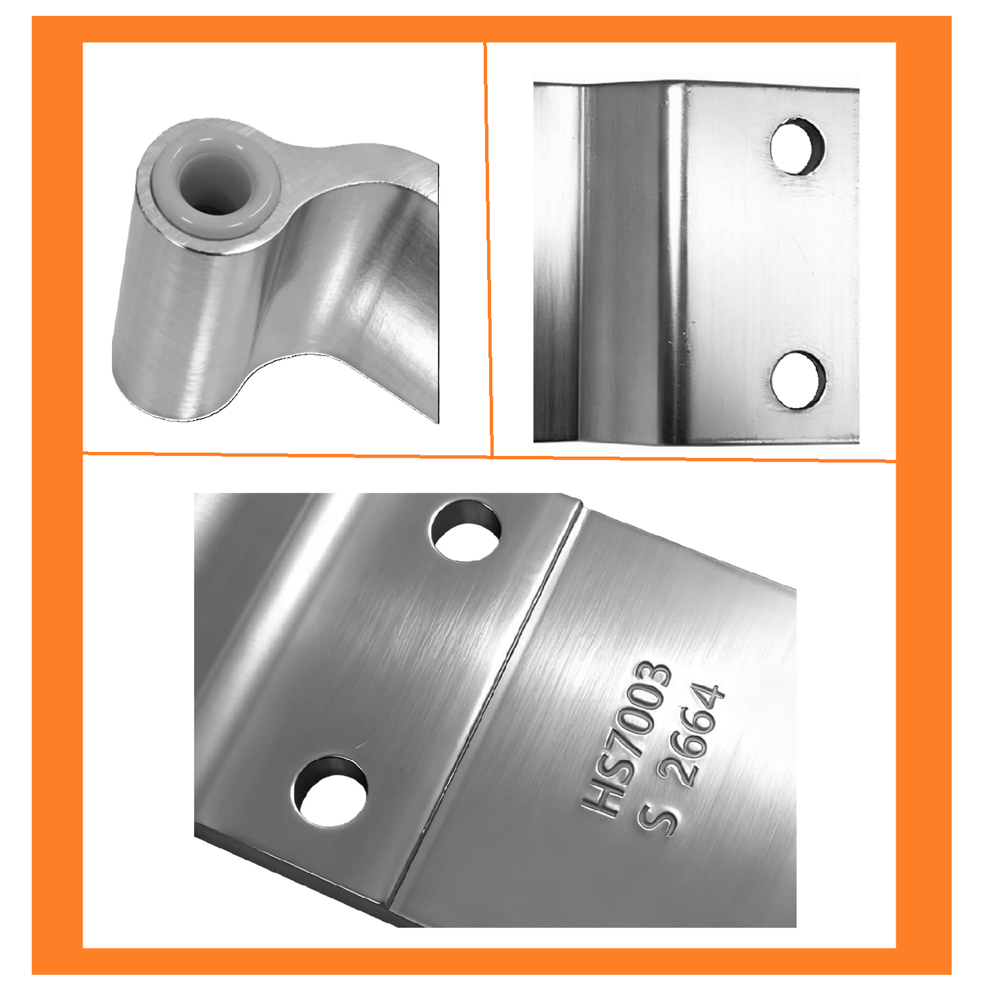 Wabash WAB06301527 Aluminum Swing Door Hinge 8.6"X2.85"X9.85", Aluminum 4 Hole Trailer Door Hinge