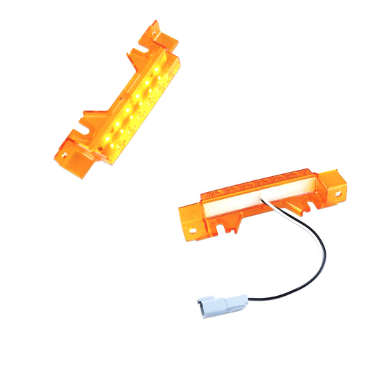 Top Marker Lights LED Cab Marker for Volvo VNL 2003-2020, Truck Roof Running Lights Assembly Amber Lens 6LED 12V