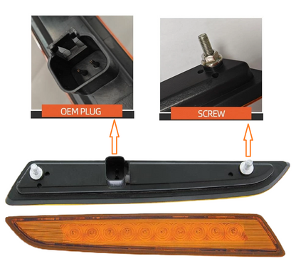 10 LED Side Marker Hood Fender Light - Amber LED/ Amber Lens 12V for Volvo VNL 2018-2024