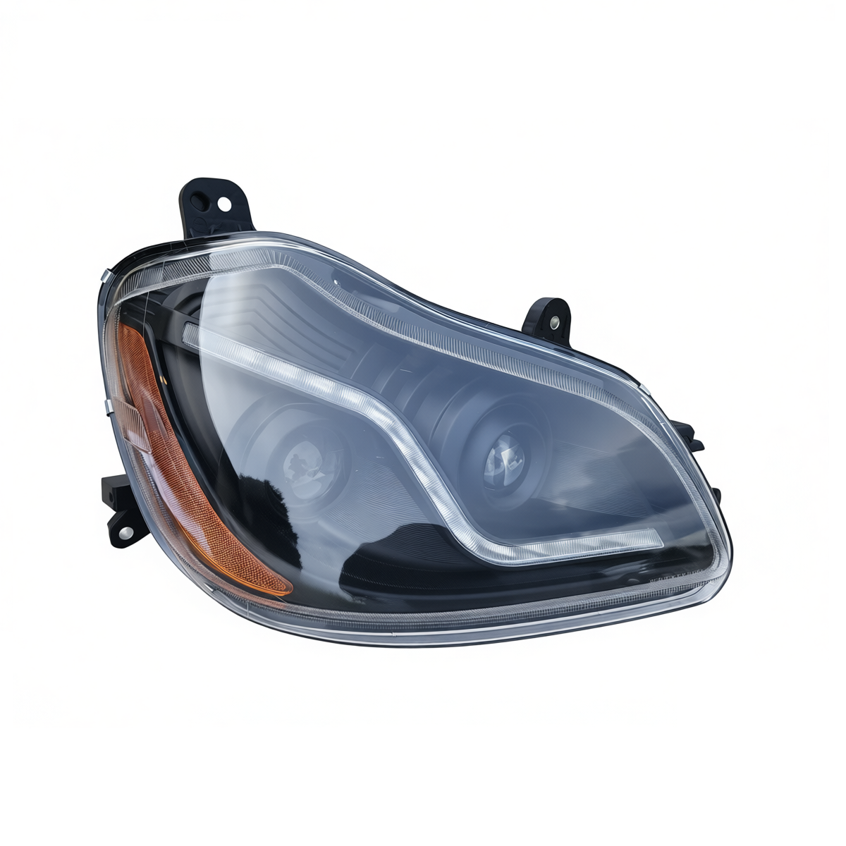 Headlight Assembly for Kenworth T680 2013–2021 with LED Light Bar and Projector Headlights – Driver Side (Left) & Passenger Side (Right) – Black/Chrome