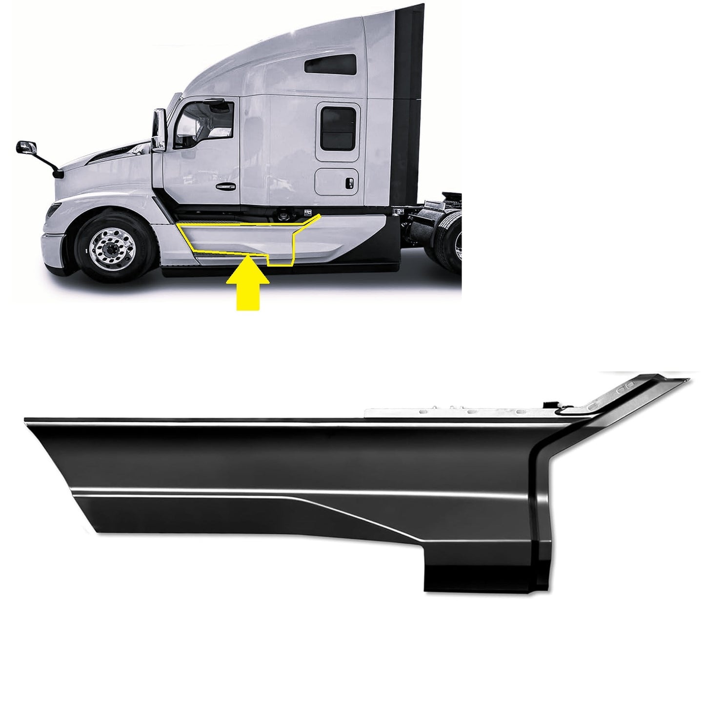 Front Step Fairing Panel Compatible with Kenworth T680 Next Gen 2022 2023 2024