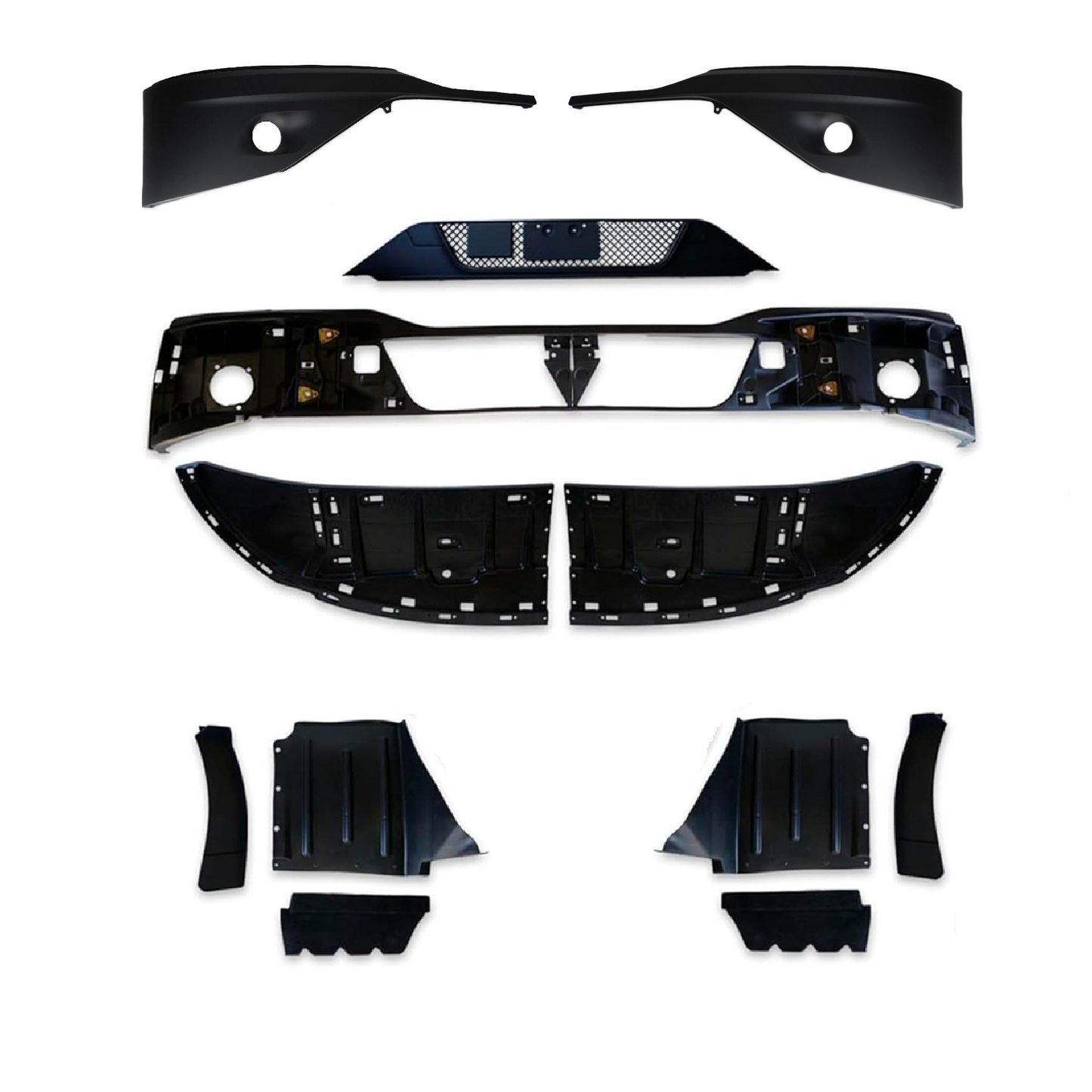 Complete Bumper Paint with Fog Light Hole for Kenworth T680 Next Gen 2022 2023 2024+Black