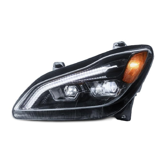 Kenworth T680 Next Gen 2022 2023 2024 2025 Full LED Headlight Assemblies | 6-24V Black Housing Headlamp