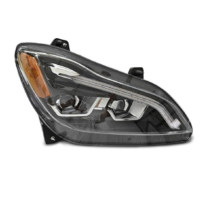 Kenworth T680 Next Gen 2022 2023 2024 2025 Full LED Headlight Assemblies | 6-24V Black Housing Headlamp
