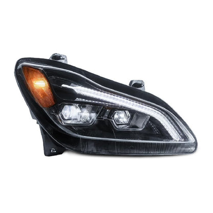 Kenworth T680 Next Gen 2022 2023 2024 2025 Full LED Headlight Assemblies | 6-24V Black Housing Headlamp