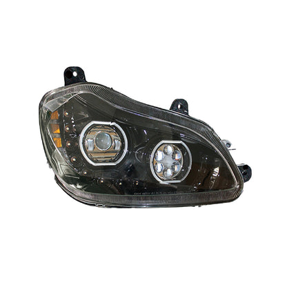 Full LED Headlights with Sequential Turn Signals for 2013-2020 Kenworth T680 Chrome/Black Pair