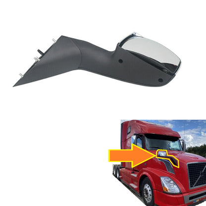 For 2004-2017 Volvo VNL Hood Mirrors Drier (LH) / Passenger (RH) Side Chrome