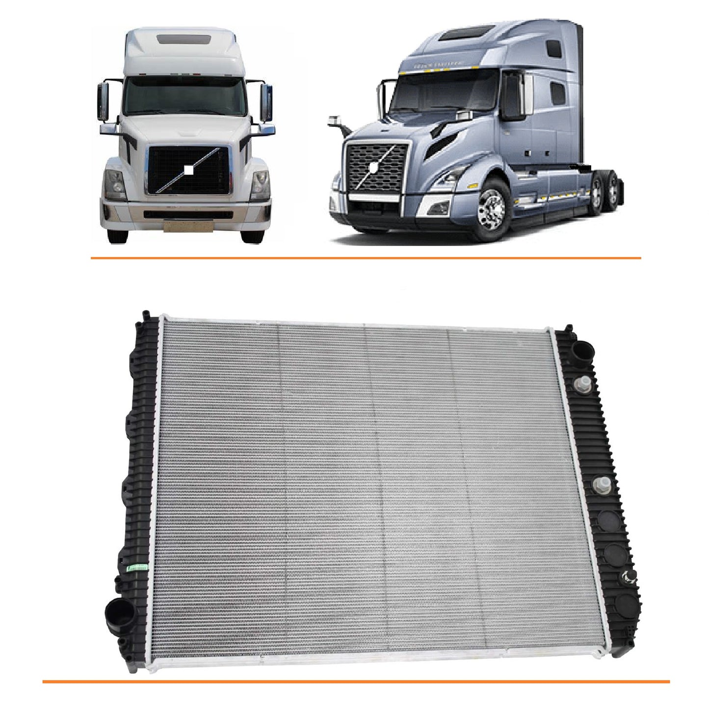 Aluminum Radiator for 2004-2017 Volvo VNL | Replace 209565521