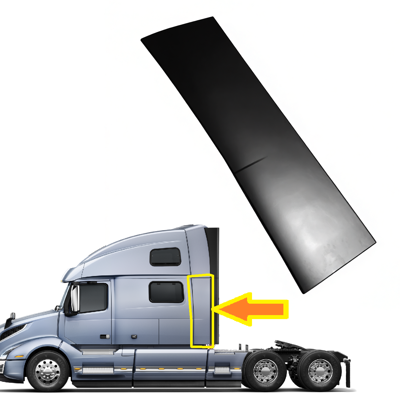 Cab Wind Extender Fairing Upper / Lower compatible with Volvo VNL 2018+ New Gen | Air Deflector  20543346 20543347 20543349 20543350