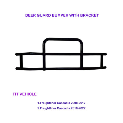 Deer Guard Bumper with Brackets for Freightliner Cascadia 2008-2022 Black