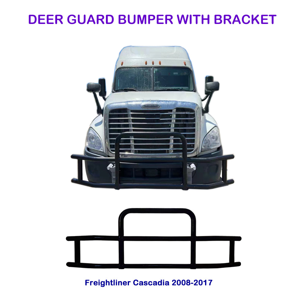 Deer Guard Bumper with Brackets for Freightliner Cascadia 2008-2022 Black