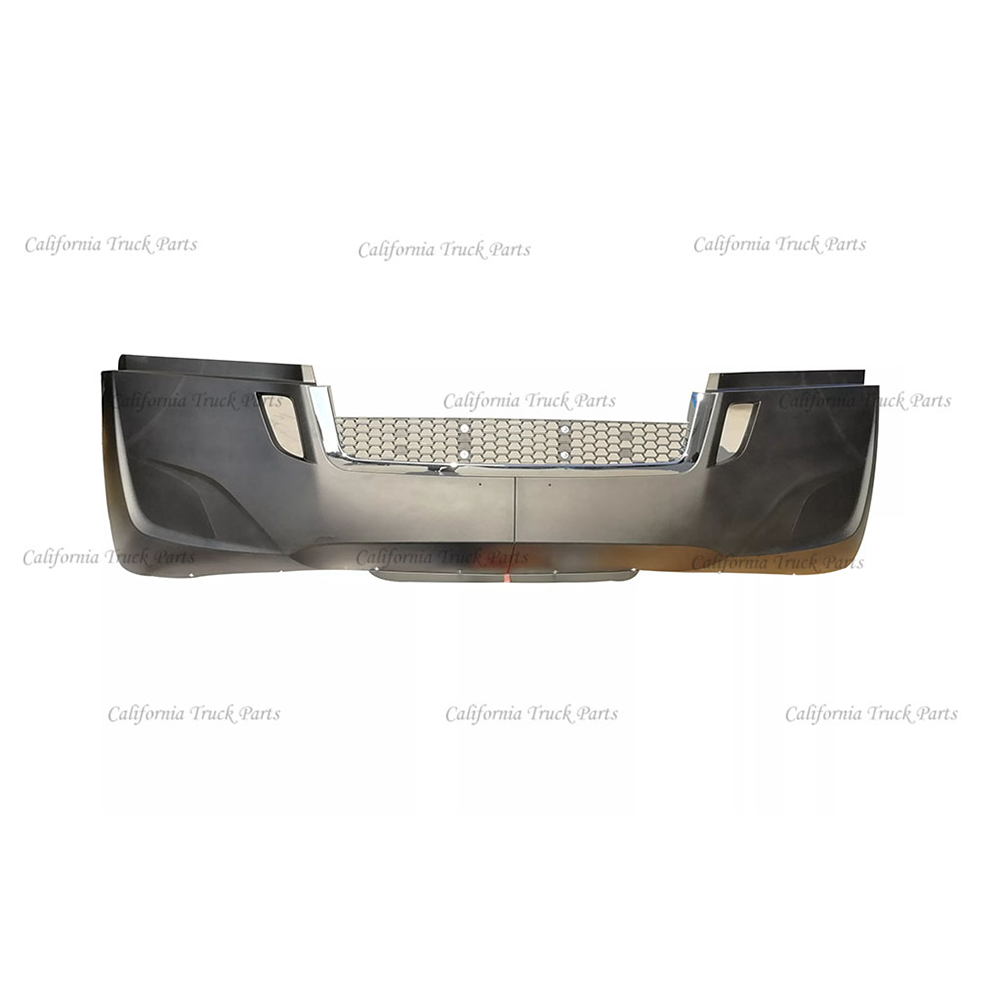 Freightliner Cascadia Complete Front Bumper Chrome /Black Trim W/O Fog Lamp Hole 2018-2022