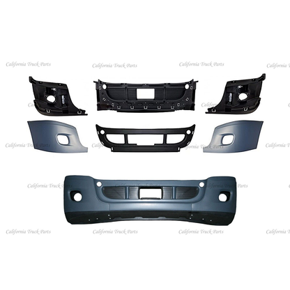 Freightliner Cascadia Complete Front Bumper Chrome/Black with Fog Lamp Hole 2008-2017