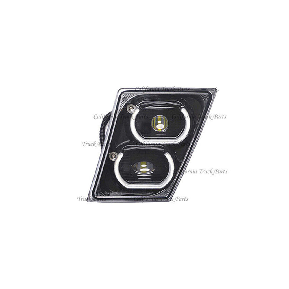 Volvo VNL Fog Light Full LED Fog Lamps Black Housing Pair 2004-2017