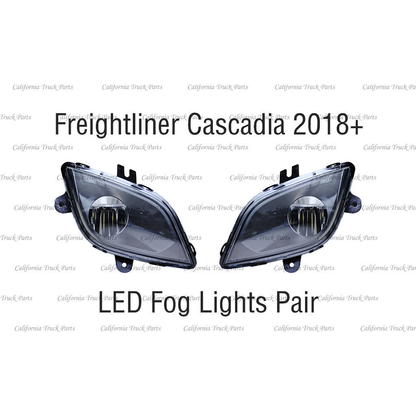 Freightliner Cascadia Full LED Fog Lights Lamps Black Pair for 2018+