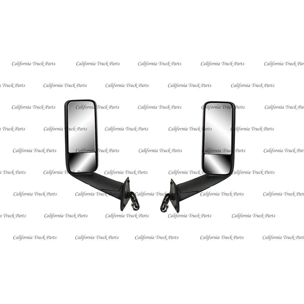 Freightliner Cascadia Door Mirror Powered and Heat Black/Chrome Pair 2018 2019 2020 2021 2022