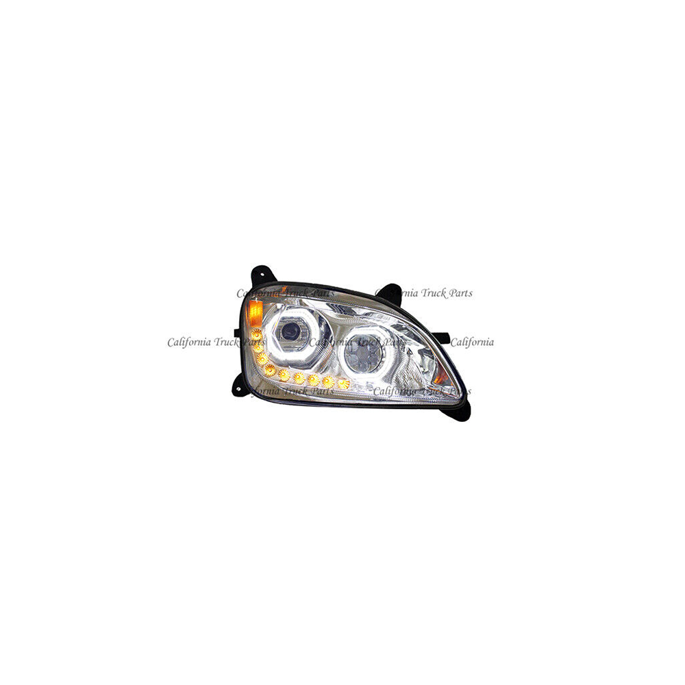 Peterbilt 579 587 Full LED Headlights Sequential Turn Signals Chrome/Black Pair 2011-2020